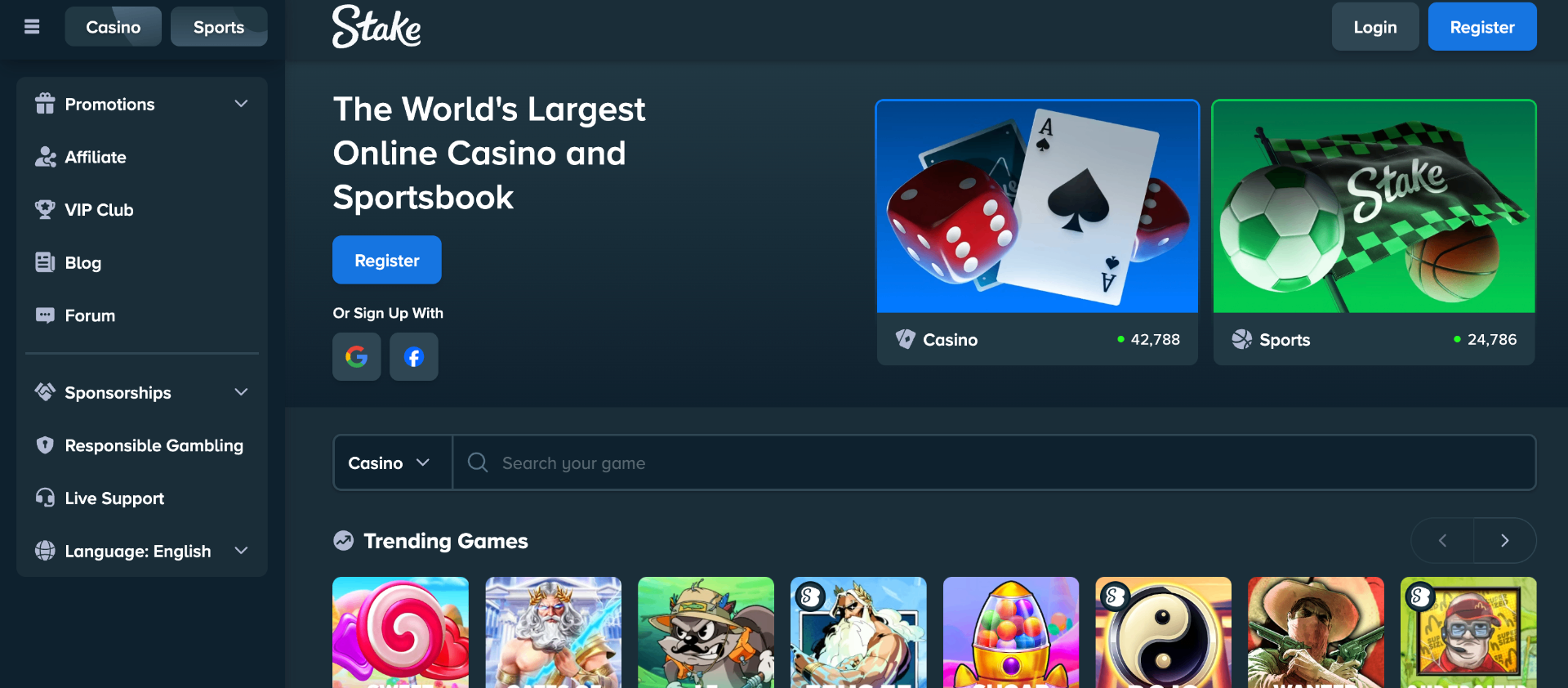 Stake Casino Screenshot 1